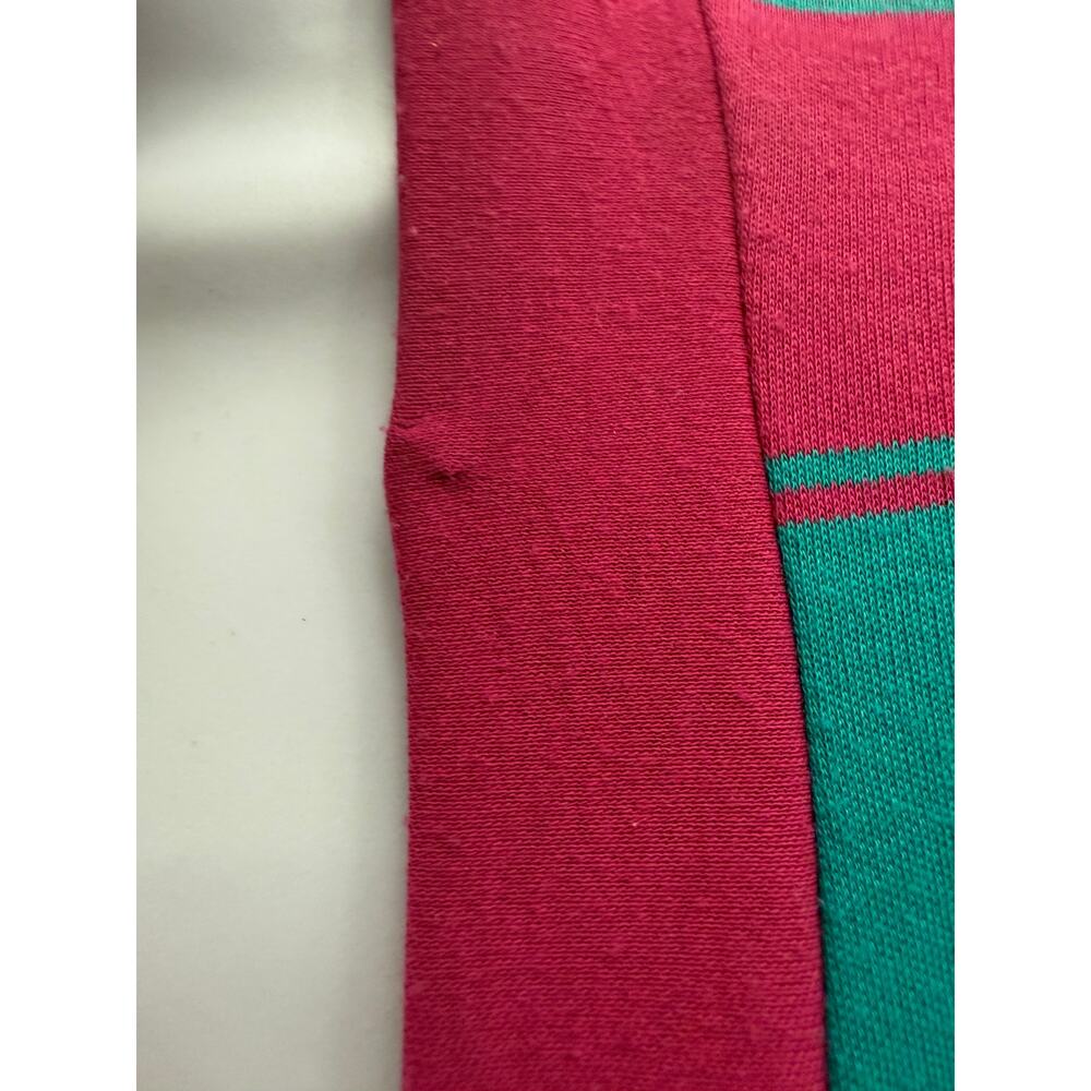 Vtg Peter Popovitch women M Striped Pink Green Button V Neck Slouchy cardigan - Picture 2 of 4